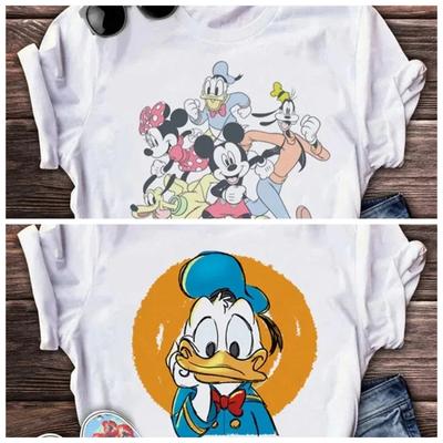 Fashion Summer Short Sleeve Tshirt Donald Duck Printed Pattern T Shirt Kawaii Unisex Loose Tee  Tops