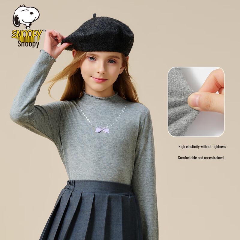 SNOOPY Girls' Mock Neck Long Sleeve T-Shirt