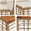 Outdoor Sofa Set 6 Pieces Natural and Cream White Poly Rattan