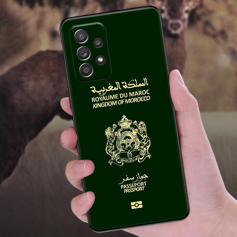 Morocco Flag passport Phone Case For Samsung Galaxy A57 A56 A37 A55 A36 5G A26 A54 A52 A35 A34 A25 A17 A16 A15 A07 06 Soft Cover