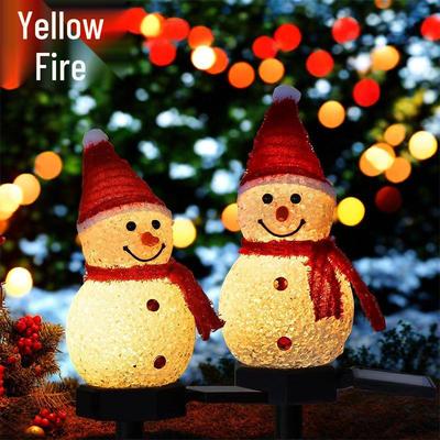 Solar Snowman Christmas Light Stake for Yard and Garden Decor