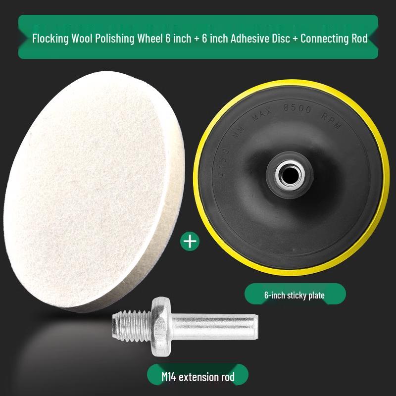 Wollflock-Polierscheibe - Selbstklebender Filz für Winkelschleifer, Spiegelfinish auf Möbeln & Autolack.