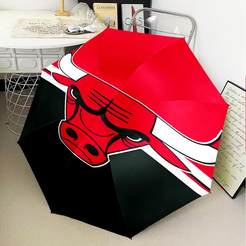 Red Bulls Basketball Umbrella Folding Umbrella, Automatic Umbrella 8-Frame for Travel, Camping Use Gift for Halloween Christmas