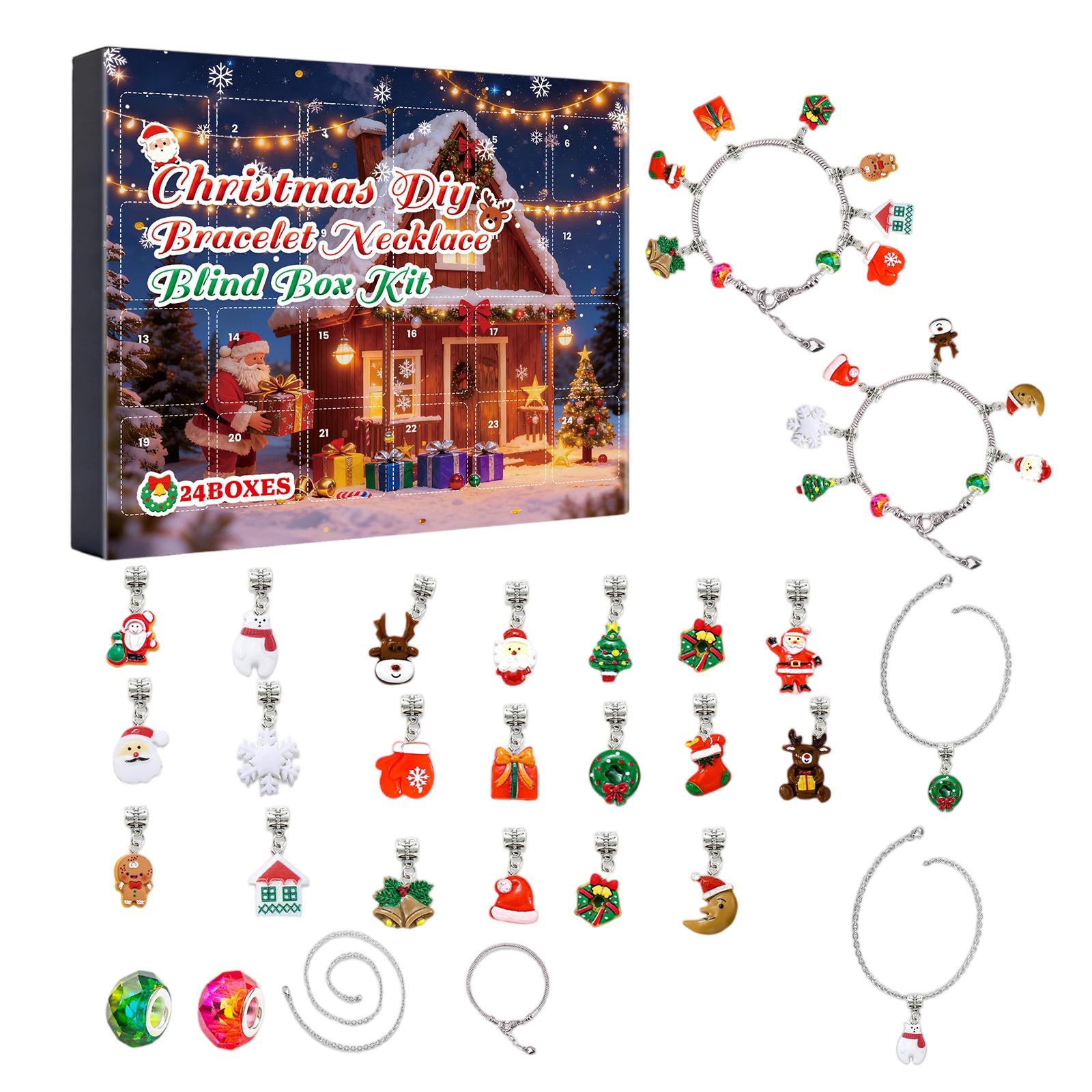 

24-panel Christmas DIY Bracelet And Necklace Box, Festive Atmosphere, Fun And Creative Small Jewelry Set. One Size