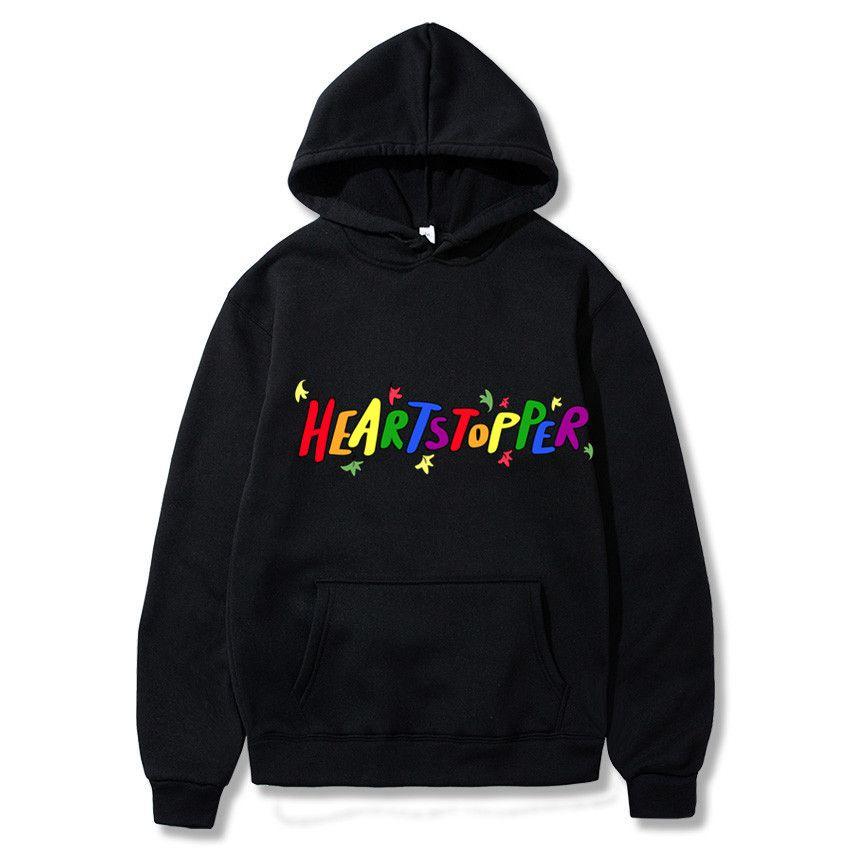 

Bright Rainbow Heartstopper Hoodie Perfect For Men And Women 3XL чёрный