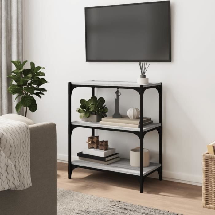 VidaXL Bibliothèque Sonoma gris 60x33x70,5 cm Bois d'ingénierie acier 819325