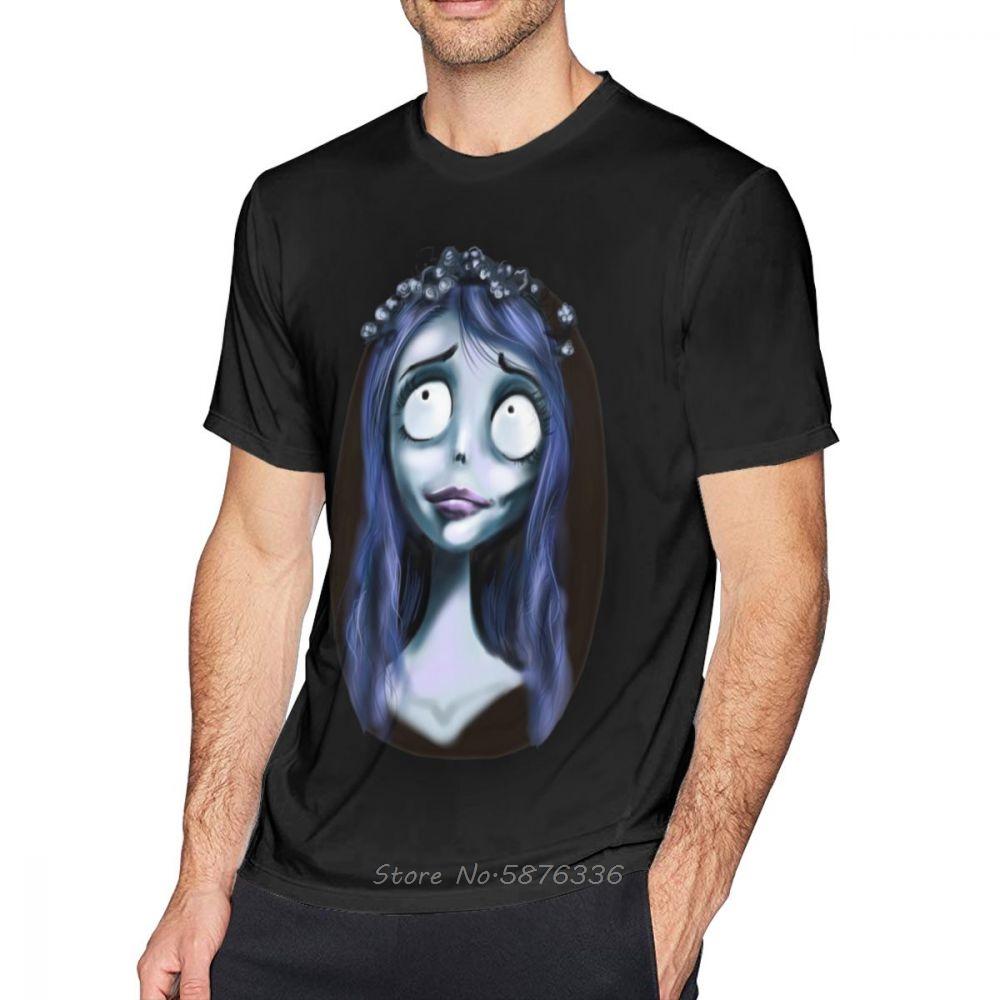 Corpse Bride T Shirt Miss Emily Corpse TShirt Fashion Man TShirt Big Awesome Men Cotton Short Sleeves Print Tshirt Tees