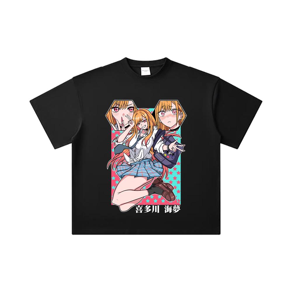 260 GSM Double Yarn 32 Count 100% Cotton My Dress-Up Darling V3 Marin Print Unisex Heavy Cotton T Shirt