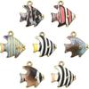 DanLingJewelry 35Pcs 7 Styles Enamel Fish Charms Flower Printed Ocean Animal Charms Tropical Fish Enamel Charm Pendants for Jewelry Making
