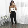 Women Long Harem Pants Comfy Elastic High Waisted OL Style Pencil Trousers 4 Colors