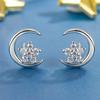 Personality Fashion Temperament High -level Sensory Earrings Women Simple Personality Moonlight Star Flash Zircon Earrings
