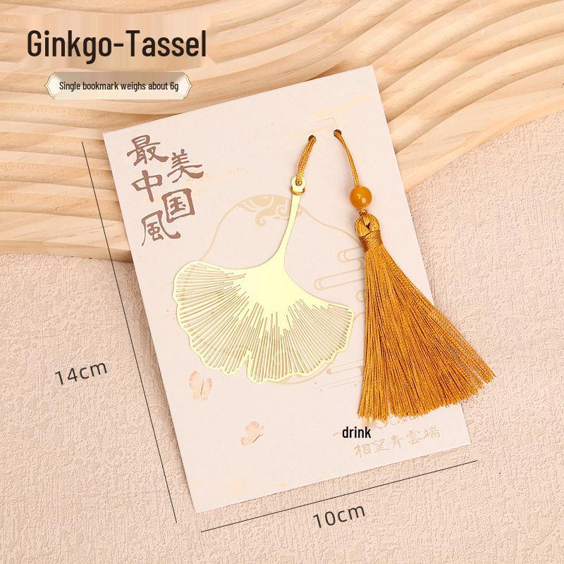 Exquisite Hollow Metal Bookmark with Pendant – Brass Creative Gift for Students