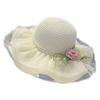 Straw Hat Women's Seaside Beach Wavy Edge Big Brim Sunshade Sunscreen Hat Summer New French Lace Flower