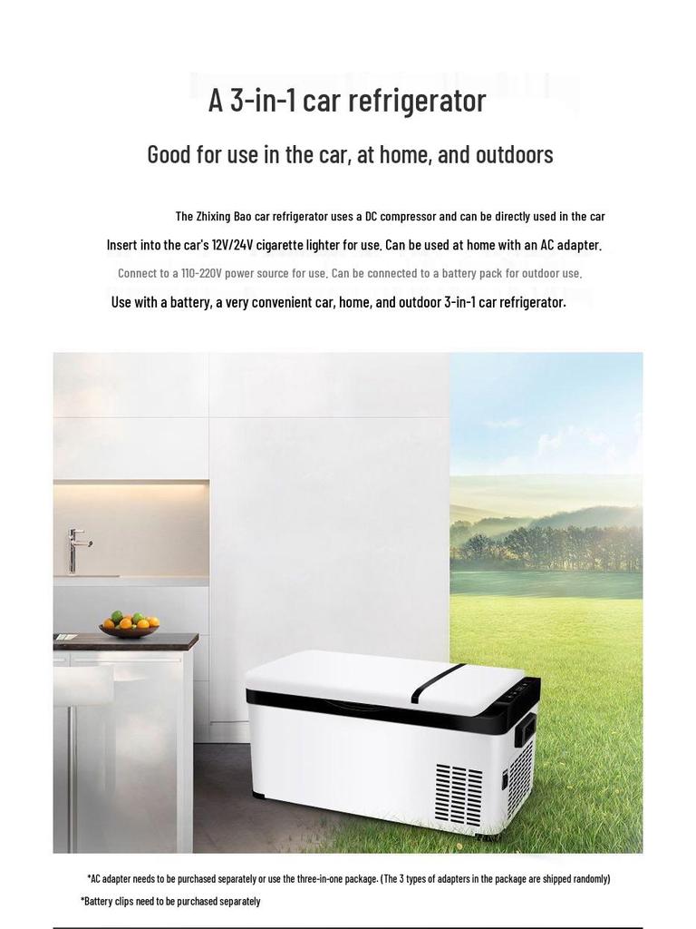 Zhihang Dual-Use Car & Home Refrigerator-Freezer, 12V for Cars, 24V for Trucks