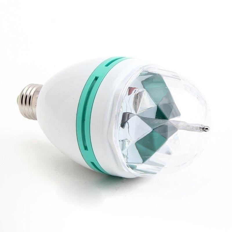 3W E27/B22 RGB Crystal Ball Rotating LED Stage Light Bulbs Disco Party Bulb Lamp