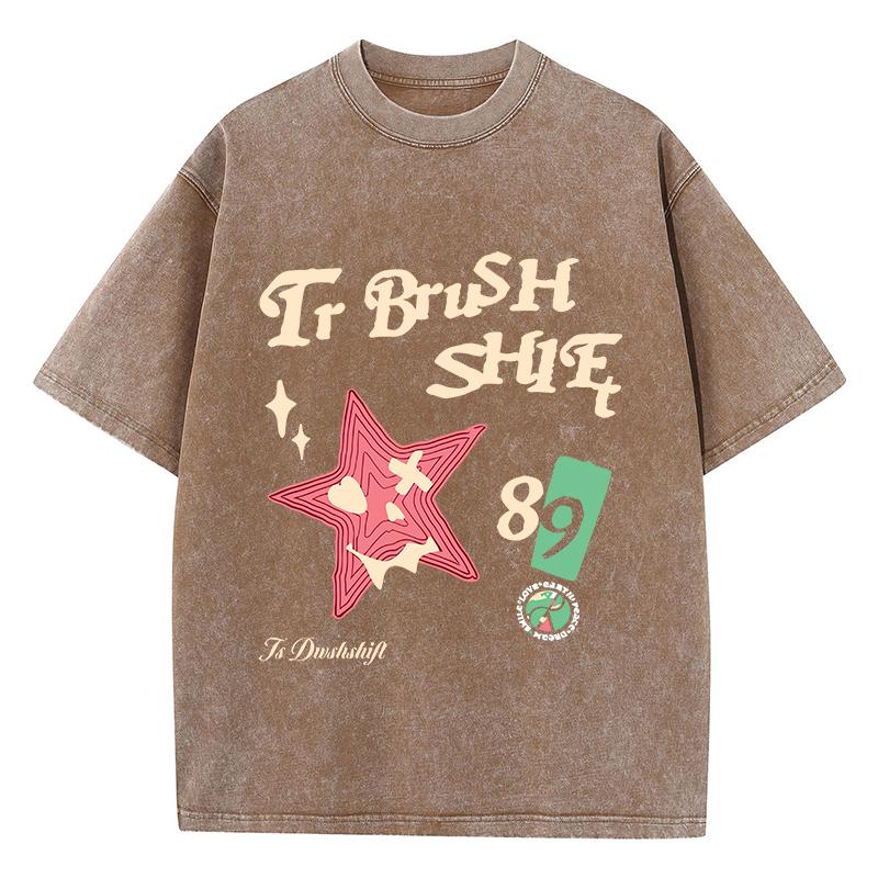 

Большие женские футболки стираные футболки с принтом звезд и букв футболки хлопковые футболки с круглым вырезом большие футболки винтажная летняя одежда 3XL