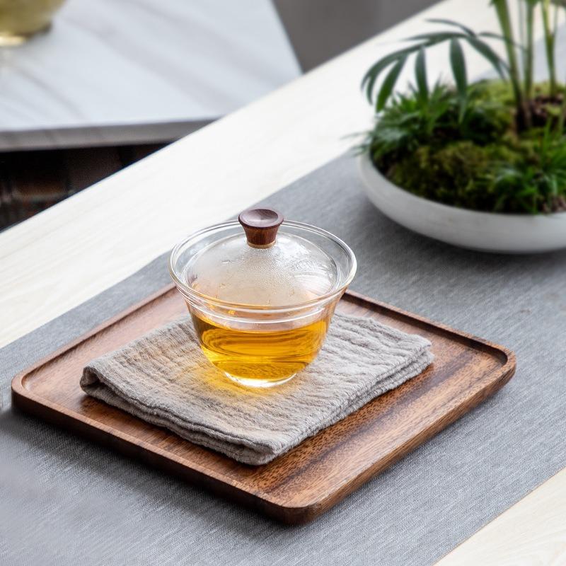 Natural Wooden Tray Rectangular Plate Fruit Snacks Food Storage Trays Hotel Home Serving Decorate Supplies