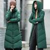 Women's Winter Hooded Medium-length Cold Jacket Solid Color Slim Daily Jacket