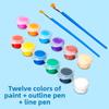 Childrens Art Set With 12 Acrylic Paints For Diy Science Experiment And Creative Coloring