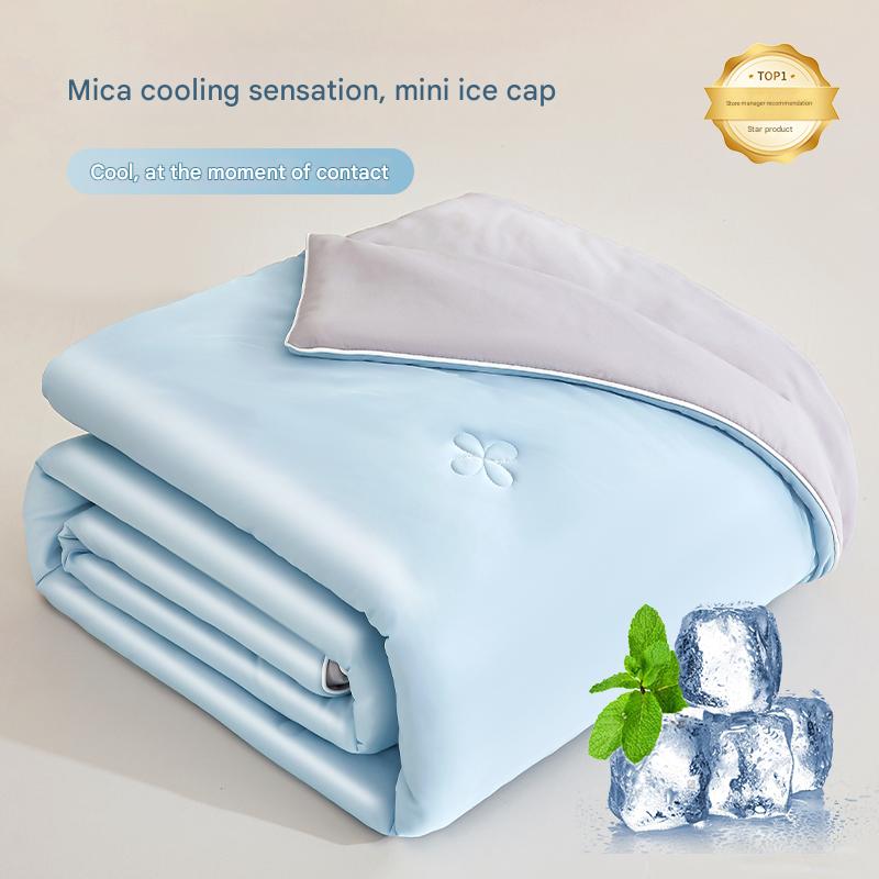 Super Soft Cooling Quilt Summer Cool Quilt Skin Friendly Quilt Air Condition Comforter Solid Ice Silk Cool Blanket Thin Quilt for Bed