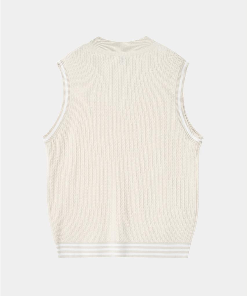 Crew Members Only Cable Vest Cream