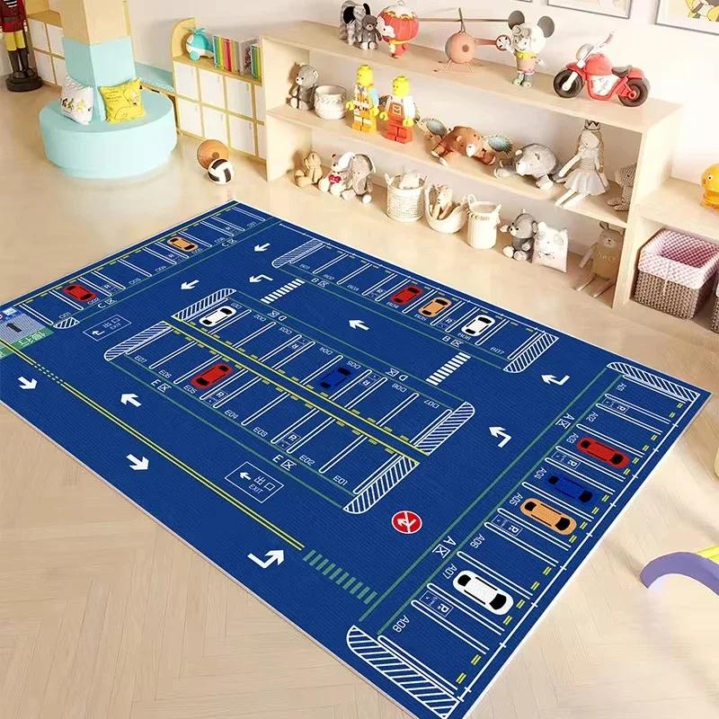 Kids Cartoon Carpet for Children's Room - Soft Anti-Slip Washable Crawling Mat - Toddler Play Mat for Bedroom Bedside Home Decor