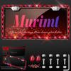 Red Bling License Plate Frame, Sparkly Stainless Steel License Plate Holder For Women, Set With 44 Gemstones, 400 14 Faceted Glass Diamond