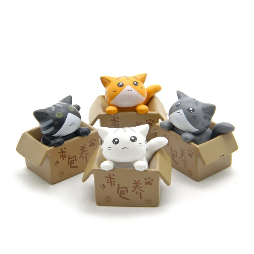 

4 шт. милые мини-кошки, украшения для сада, котят, украшения для детей, украшения детской комнаты, игрушки, миниатюрные фигурки, подарки