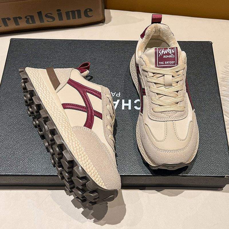 Fleece Warm Sneakers Women's 2025 Winter New Versatile Running Lightweight Casual Forrest Gump Shoes Platform Dad Shoes