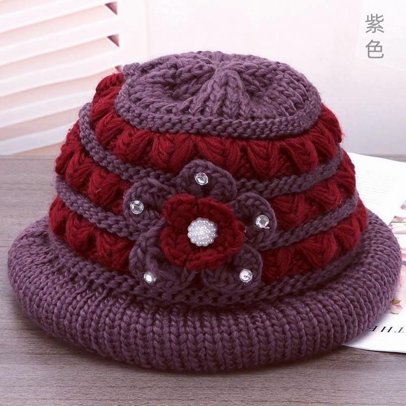 New Style Mom Hat for Women Winter Imitation Mink Fur Hat  Fashionable Leather Warm Hat  Middle Aged and Elderly Fur Tomb Cap Trend