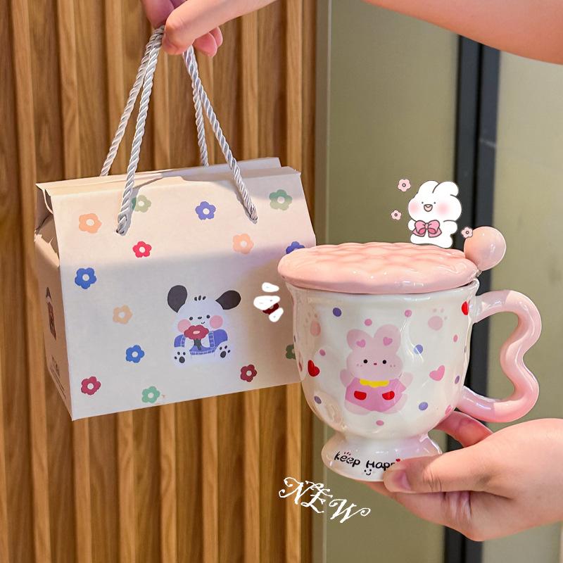 Graduation Gift for Girls, Girlfriends, Souvenir Gift, Rabbit Ceramic Mug, Classmate Teacher, Birthday Gift Box