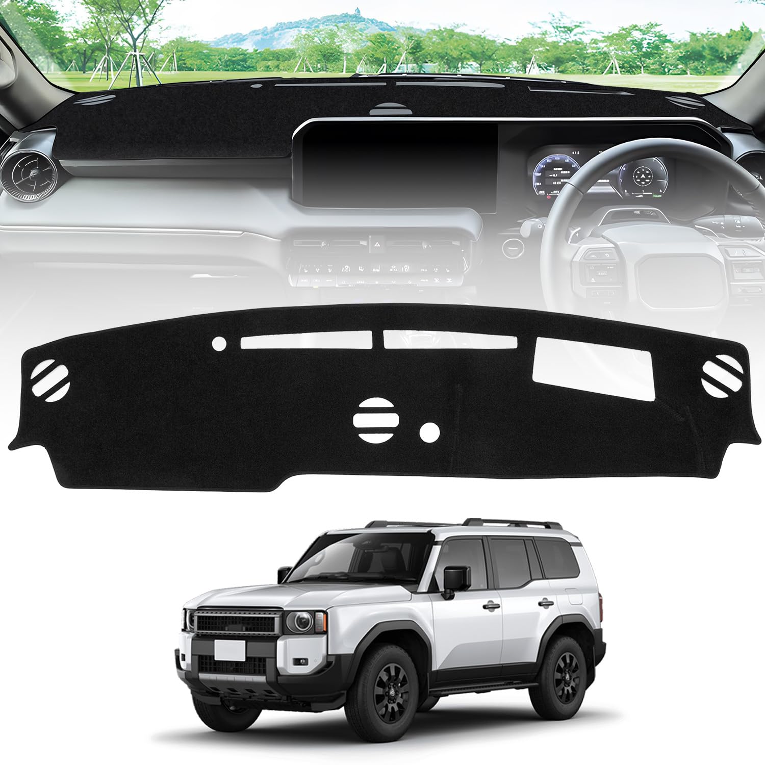 

CARVANTA Коврик на приборную панель Toyota Land Cruiser 250 Land Cruiser 250 с HUD Накладка на приборную панель тип TRJ250W GDJ250W апрель 2024 г. - настоящее время Коврик на приборную панель Специально