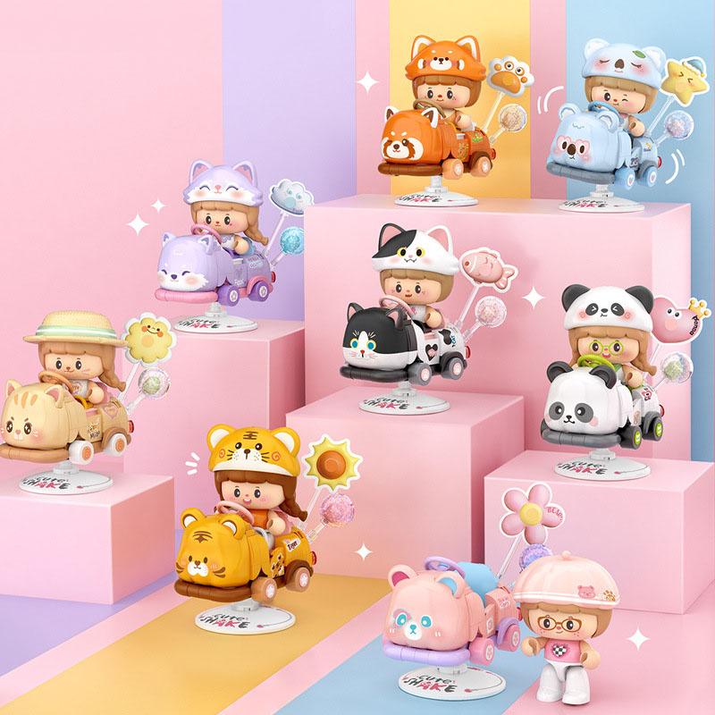 Idea Cute Shake Cartoon Animal Small Kiddie Ride Mini Block Game Desktop Ornament Building Brick Figures Toys For Kids Gifts