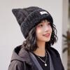 Autumn and winter new student versatile thickened warm wool hat female cute ears female plush edge pullover knitted hat