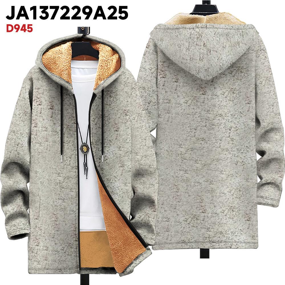 New jacket: multi-colored pattern elements, zipper hooded cardigan, thickened winter fleece padded clothes, yellow lining, trendy cotton clothes