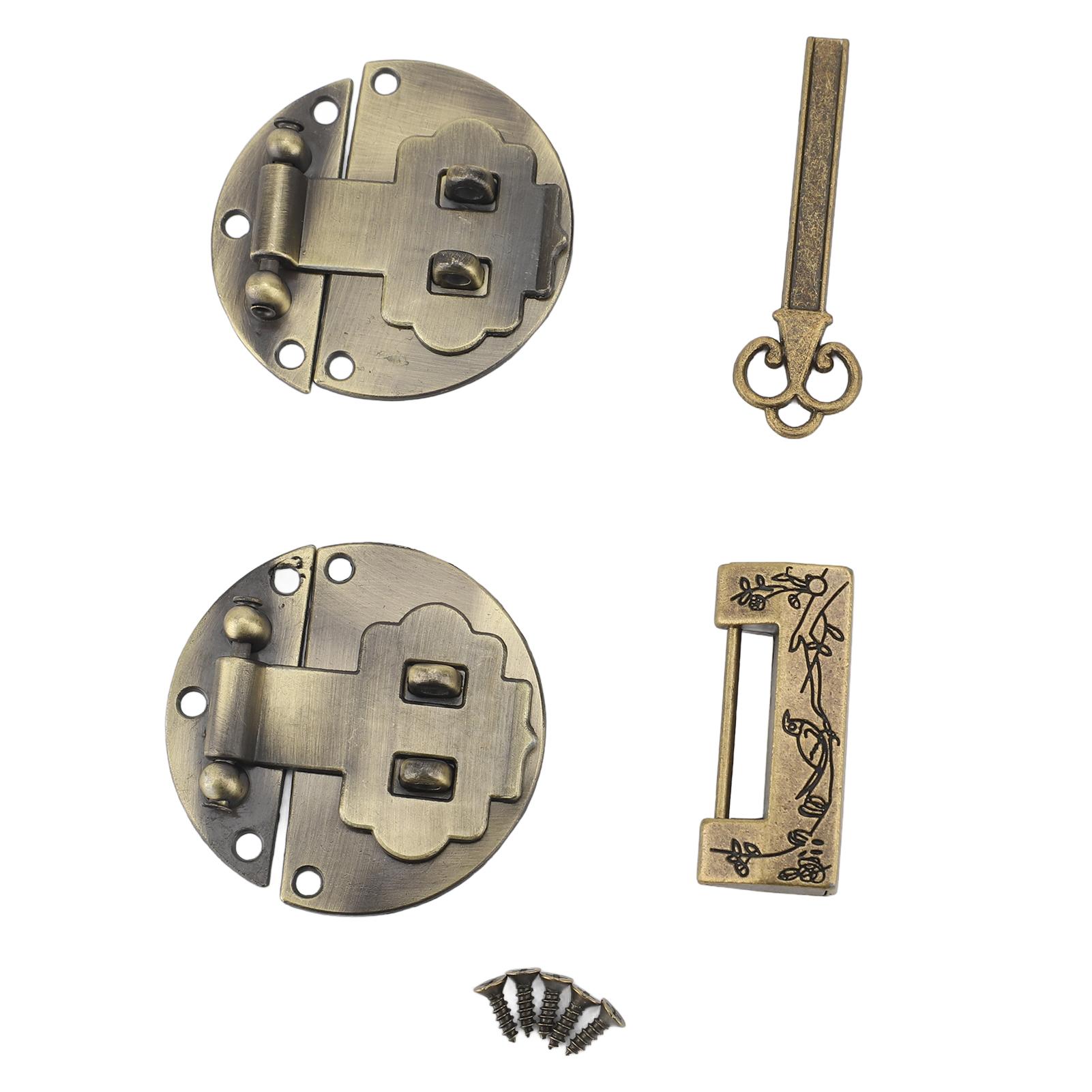 

2 комплекта защелок-задвижек из цинкового сплава с винтами, винтажный навесной замок, декоративный набор замков для рукоделия, деревянный