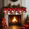 Non-slip Christmas Fireplace Scarf Snowman Santa Claus Pattern Xmas Fireplace Cover  New Year