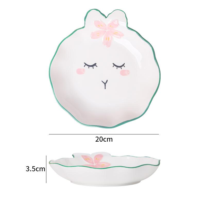 Creative cute cartoon ceramic tableware plate hand-painted ceramic bowl plate plate  set household tableware