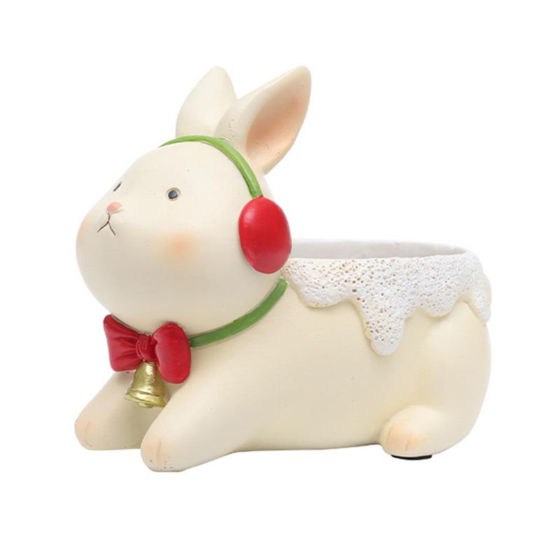 

Cute Cartoon Flower Pot Succulent Planter Small Garden Pots Bunny Reindeer Pot Resin Container Animal Shaped Cartoon Planter New