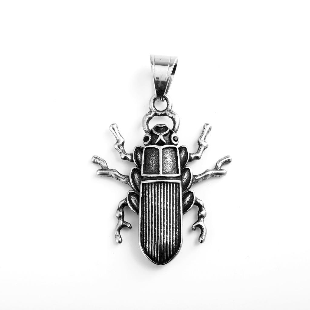 Ретро-подвеска-божья коровка из нержавеющей стали на цепочке