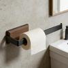 Black Walnuts Wall Mounted Paper Towel Stand Walnuts Wooden Shelf Tissue Roll Hangers For Compactd Spaces