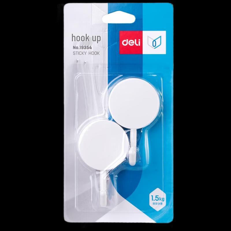 Deli 19354 Nail-Free Wall Hooks (2-Pack)