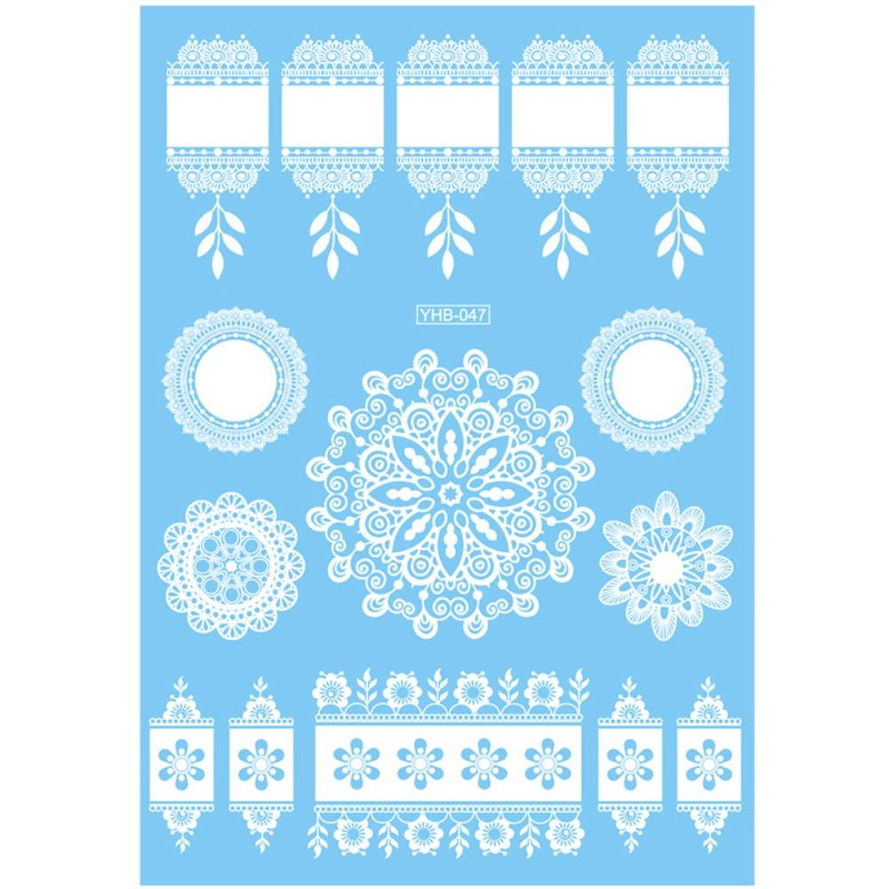 Lace Flower White Tattoo Stickers Long-lasting Butterfly Tattoo Stickers Women Men