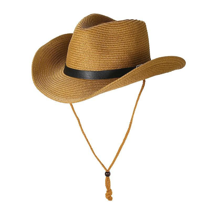 

New hat men s summer outdoor sun hat seaside sun protection hat men s big-brimmed woven straw hat One Size