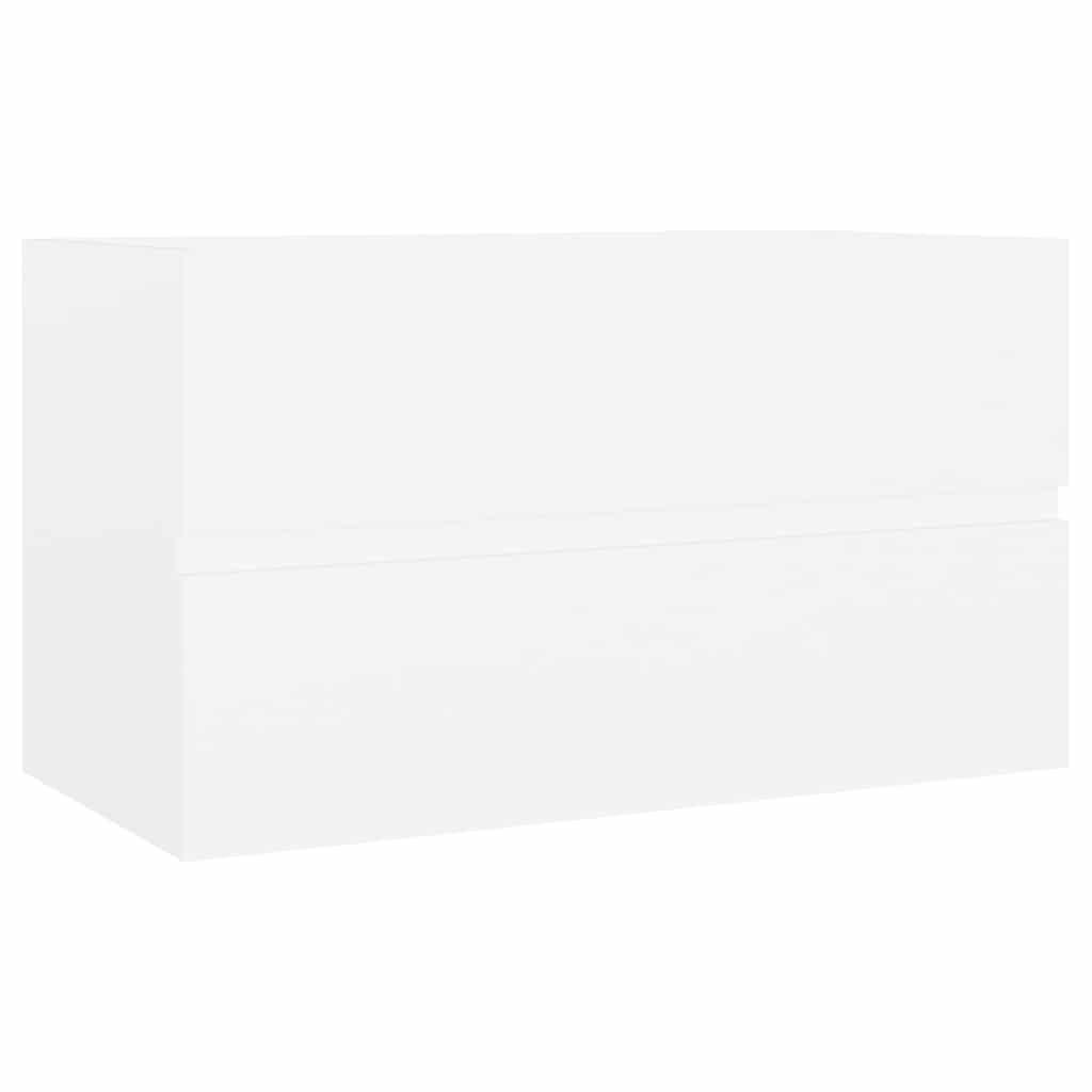 White Bathroom Vanity Cabinet 80 X 38.5 X 45 Cm Particleboard