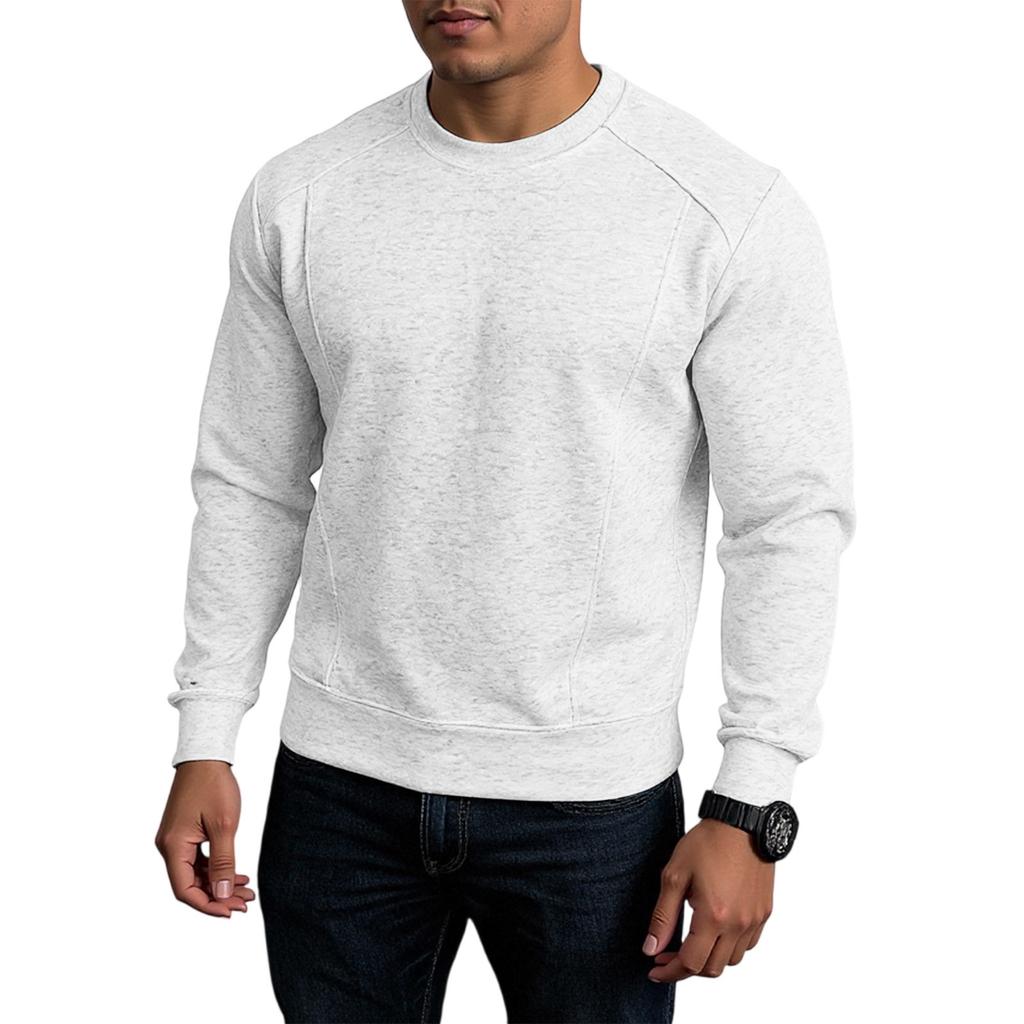 Splicing Round Neck Sweatshirt, Loose Long Sleeved T-Shirt Fashionable Top