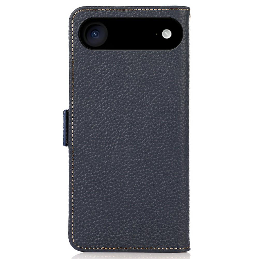 KHAZNEH for iPhone 17 Air Phone Case RFID Blocking Wallet Litchi Texture Genuine Cow Leather Cover