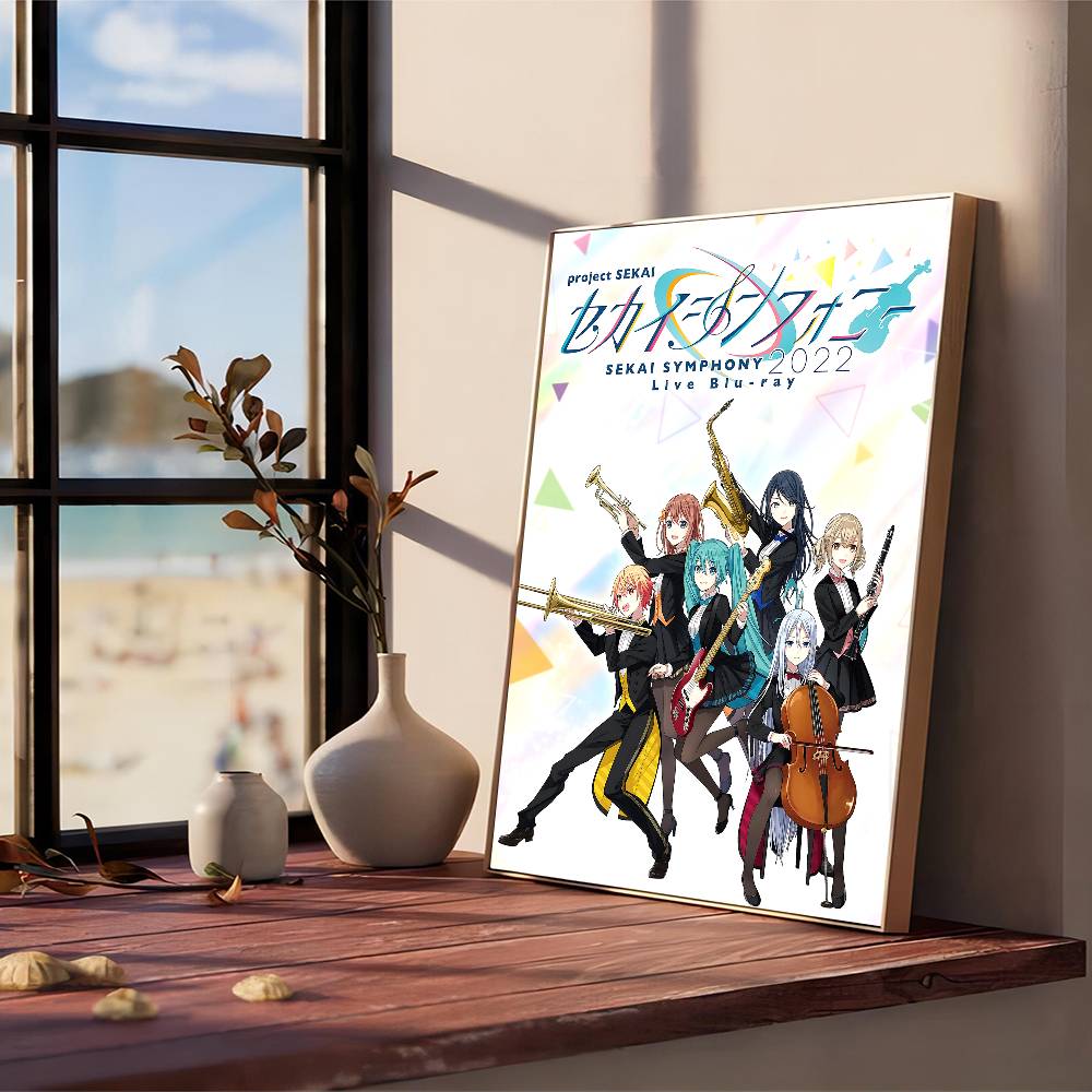 Anime P-project S-sekai Movie Sticky Posters Retro Kraft Paper Sticker DIY Room Bar Cafe Aesthetic Art Wall Painting