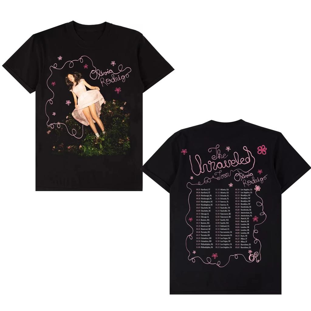 2026 Singer Olivia The Unraveled Tour Sommer Merch T-Shirt 100% Baumwolle Unisex T-Shirt Tour Fans Y2k Oversized Beliebtes Shirt