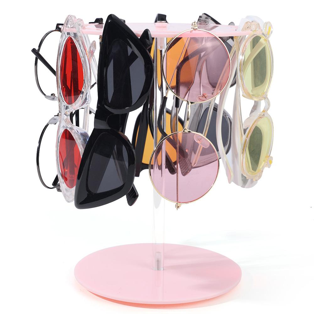 

Rotatable Sunglasses Display Stand Multistyle Glasses Storage Racks Suitable for Glasses Storage Display Home Storage Bracket розовый